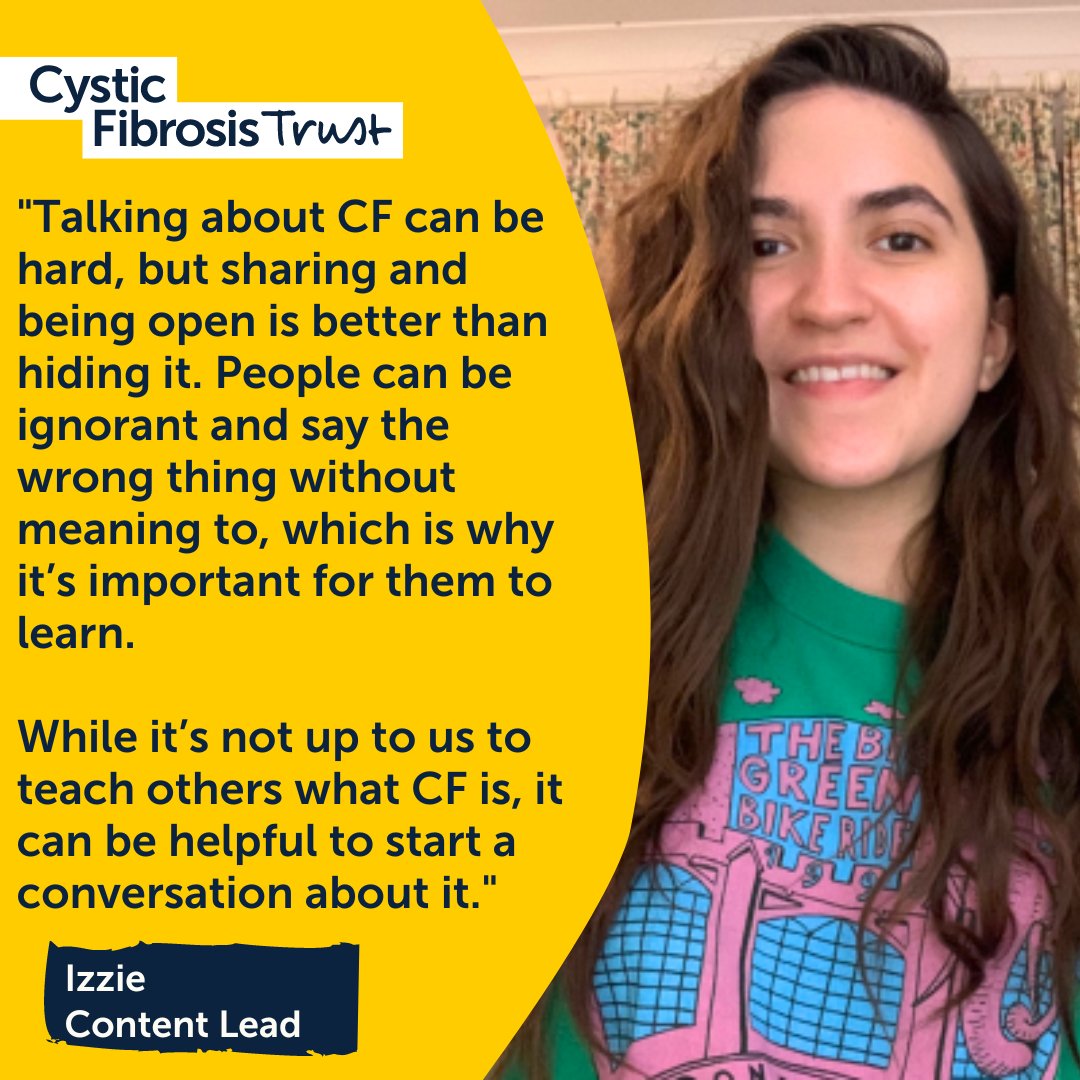This week, we're sharing a special Staff Spotlight as part of our #CFTruths ‘You don't see CF’ campaign.

Meet Izzie, Content Lead at Cystic Fibrosis Trust. She shares her experience of living with an invisible condition &amp; the importance of awareness.

➡️ ow.ly/6Y9R50O8VzW
