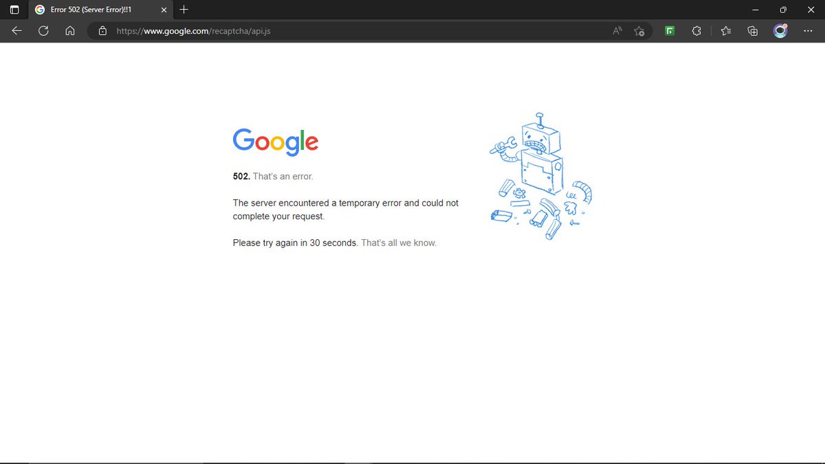 Google reCAPTCHA is down !!! #GooglereCAPTCHA