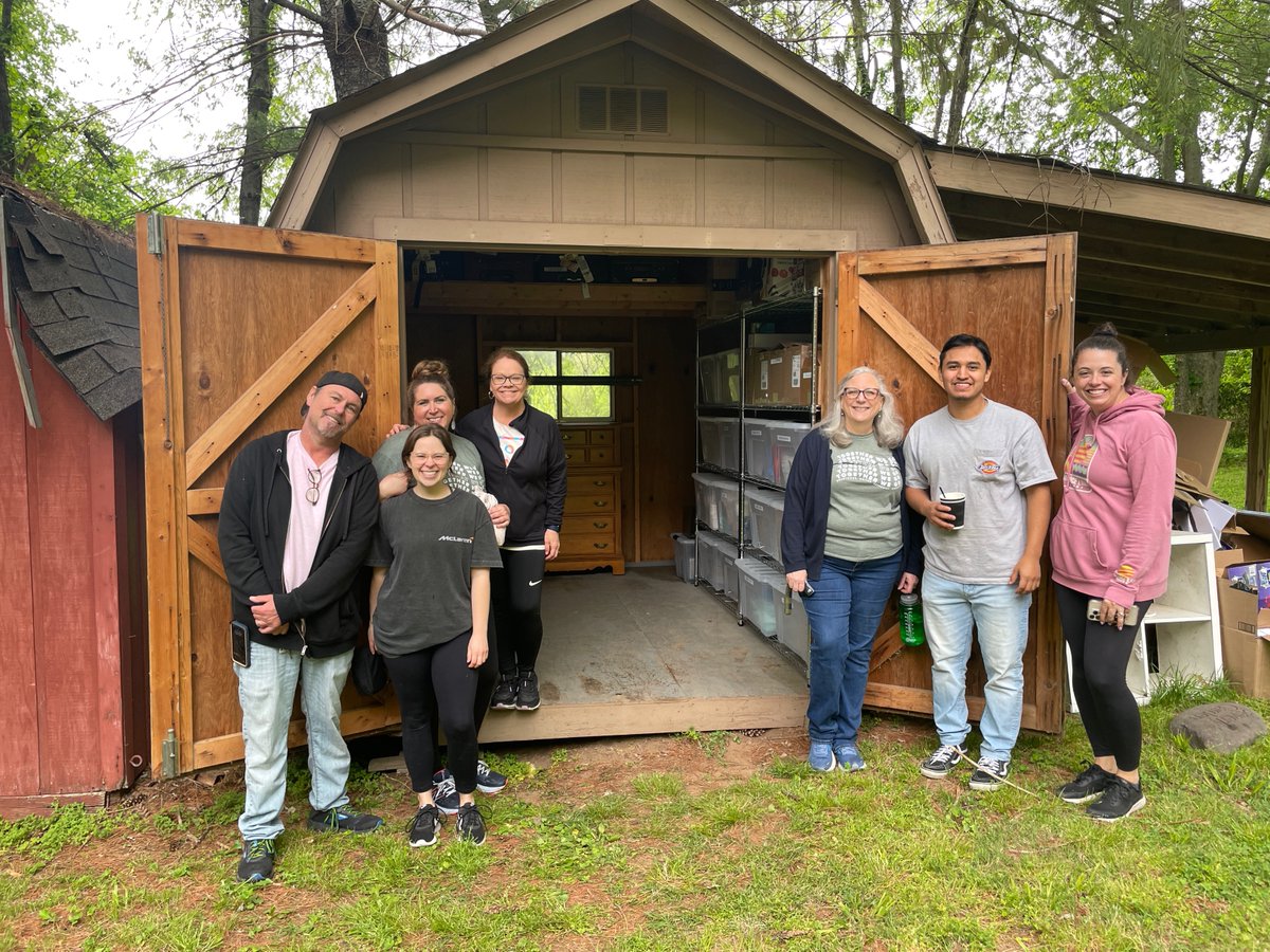 healinghousing's tweet photo. A group of volunteers led by the Missions and Outreach Program of @BrentwoodUMC organized our big three storage spaces--two sheds and our basement--and organized our graduate starter pack storage. https://t.co/yNUfJgx5iL
