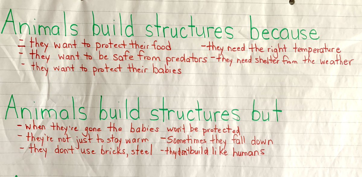 Working on “because” and “but” sentences orally in Kindergarten 

(From The Writing Revolution @JudithCHochman <a href="/natwexler/">Natalie Wexler</a>)