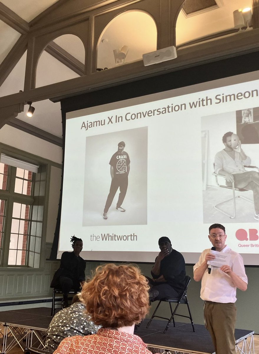 A fantastic in conversation with Ajamu X and Simeon Barclay talking about X’s work and their influences. The talk was recorded and will be available online as soon as possible! <a href="/WhitworthArt/">the Whitworth</a> #QBA #Queerbritishart