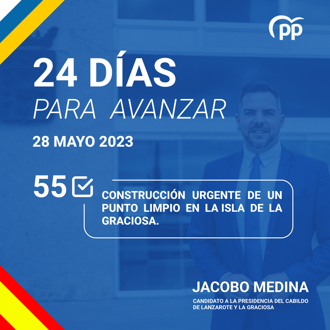 jacobo_medina's tweet photo. 🔵 Propuesta número 55 🔵🔵
Construcción urgente de un punto limpio en la isla de la graciosa ✅
#JacoboMedina2023
#politicalanzarote #propuestaslanzarote #pplanzarote #jacobomedina #arrecife #puertodelcarmen #costeteguise #teguise #haria #yaiza #cabildolanzarote https://t.co/N6URO585OY