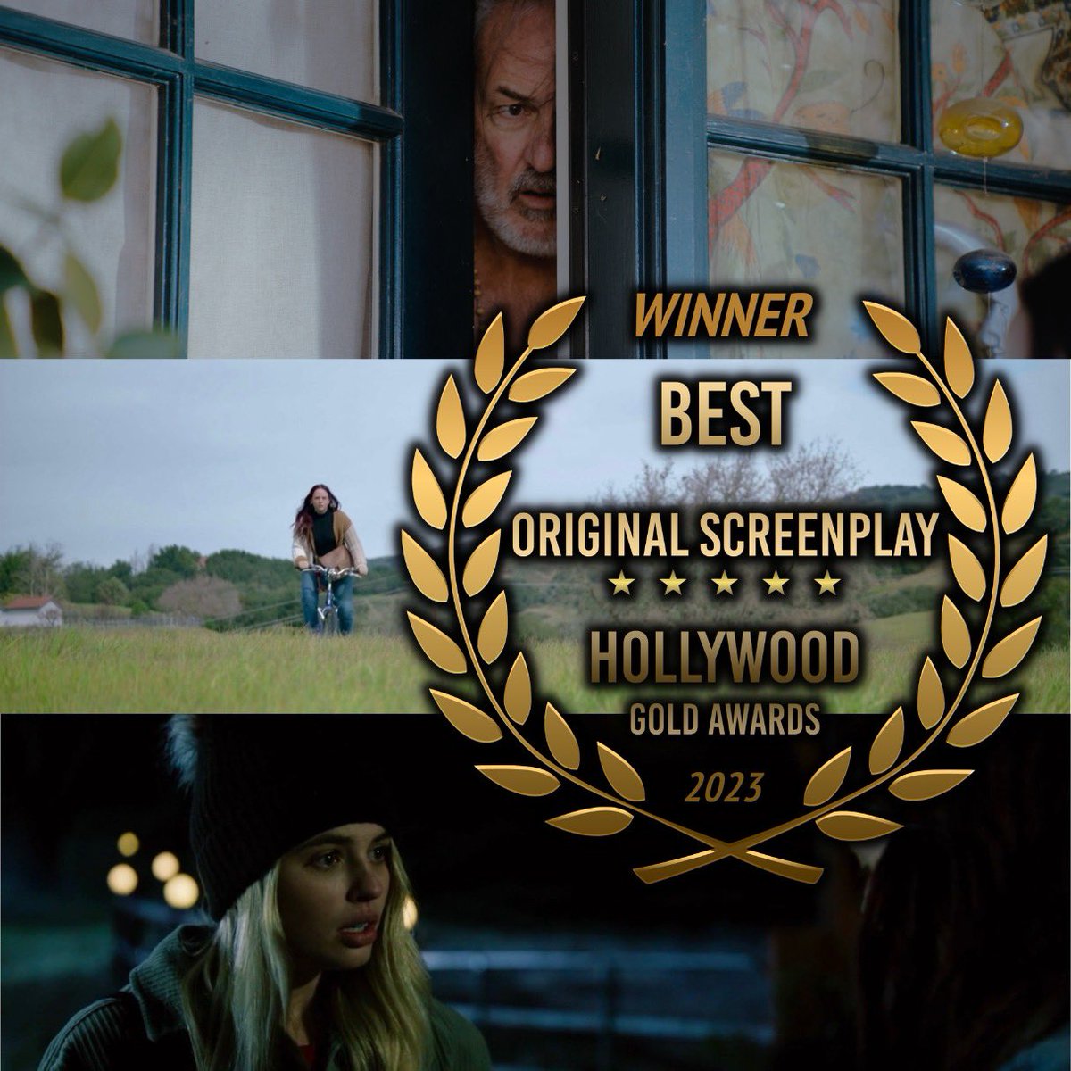 DTS_Film's tweet photo. Couldn’t be more fitting than to announce this #festivalwin during the #wgastrike. Storytelling matters. Writers matter. Creativity matters. Congrats to @mrParisDylan, @PlsMoore, @MisterMuneeb. #wgastrong #indiefilm #bestscreenplay #hollywoodgoldawards #writersoftwitter https://t.co/6ltPVwNLF6