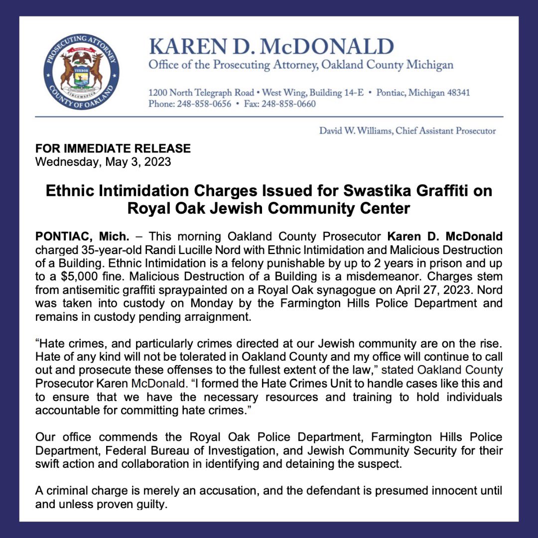 Oakland County Prosecutor Karen McDonald tweet media