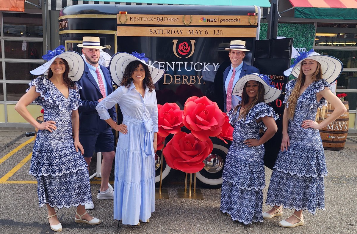 NBCSports's tweet photo. The “How to Derby” horse trailer is touring the country inspiring fans to throw their own @KentuckyDerby parties this Saturday!

Get drink recipes from @WoodfordReserve, fashion tips from @VineyardVines and find out the favorites from @TwinSpires when the trailer visits the @TODAYshow on Thursday morning on NBC and Peacock.