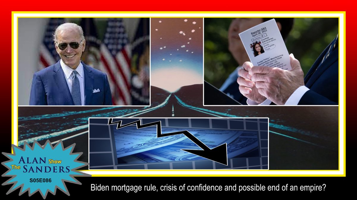 AlanJSanders's tweet photo. Today's show, after a quick look at the disaster that is the #BidenRule in mortgage, punishing good credit scores, I talk about AI art, ChatGPT and 80% left Twitter and nothing failed and how those three things help paint a picture of what's to come. It's a bleak view of our collapse. Plan for it now to weather the storm.
https://t.co/gXmc2j65fZ