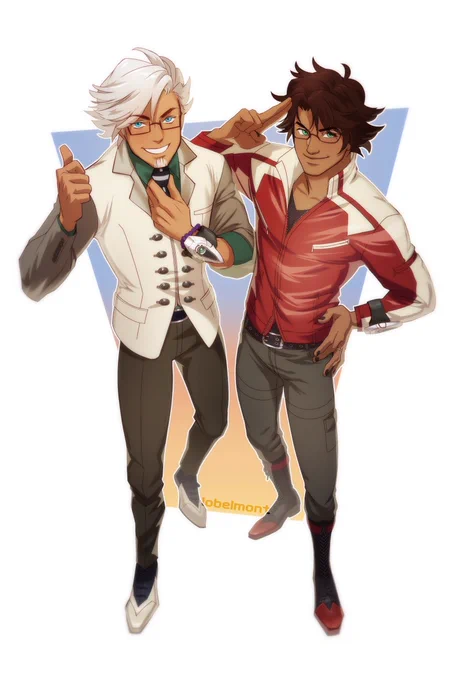 Comm for  of THE BOYS!!! in Kotetsu and Barnaby's outfits! This was such a delight to do, thank you!