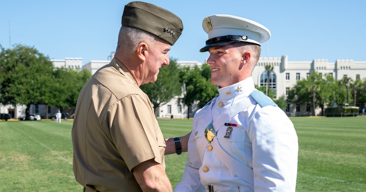 Cadet Coleman Bland is now the South Carolina Corps of Cadet’s best-drilled cadet. Bland competed against 35 other cadets for the title during The Citadel’s Star of the West competition. Read more about Cadet Bland and the competition here: bit.ly/3M30zHP