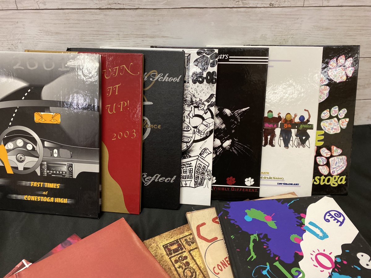 StogaJournalism's tweet photo. Attention Conestoga graduates that were in attendance between 2001-2019!! We have an abundance of old (brand new) yearbooks for sale for $15 per book! Fill out the attached Google Form if you are interested in purchasing one. Spread the word! https://t.co/WH1FG3QfpX https://t.co/JmQZuXaZH9