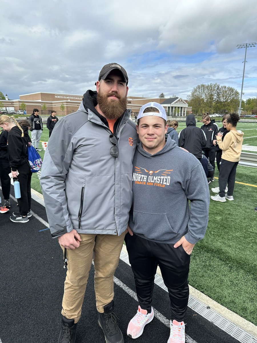 Murphy_NOEagles's tweet photo. Been an honor to coach him in football and throwing over the last 3 seasons. Senior day! #GoEagles https://t.co/wdkrpATZb5