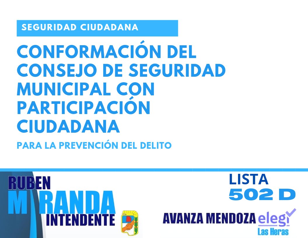 #SeguridadCiudadana

🤝 Trabajar en acciones conjuntas entre el gobierno municipal, instituciones intermedias y los vecinos/as con el objetivo de mejorar la seguridad.

#VolverACreer
#Miranda2023
#Lista502D