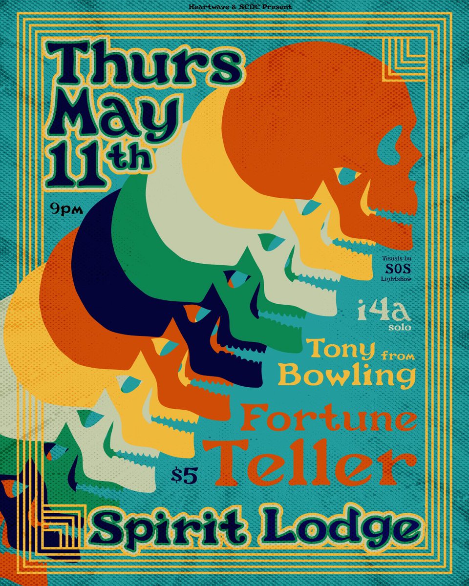 Heyoooo we got a FRESH GIG next Thursday at <a href="/spiritpgh/">spirit</a> featuring <a href="/tonyfrombowling/">TONY</a> and a solo set from i4a. Light show by SOS Lightshow! Let’s get groovy. #supportlocalmusicpgh