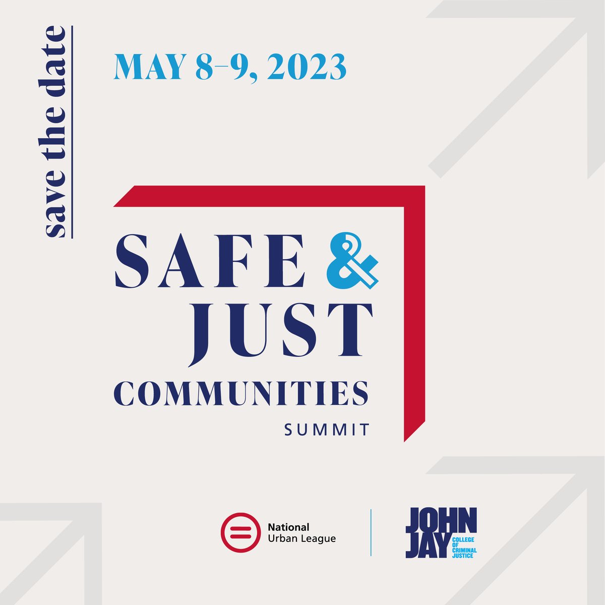 What do safe and just communities truly look like? And how do we create and support them? Join us at the Safe & Just Communities Summit on May 8-9, hosted by @NatUrbanLeague & @JohnJayFPS

Learn more and register here: bit.ly/SafeAndJustSum…  #SafeandJust