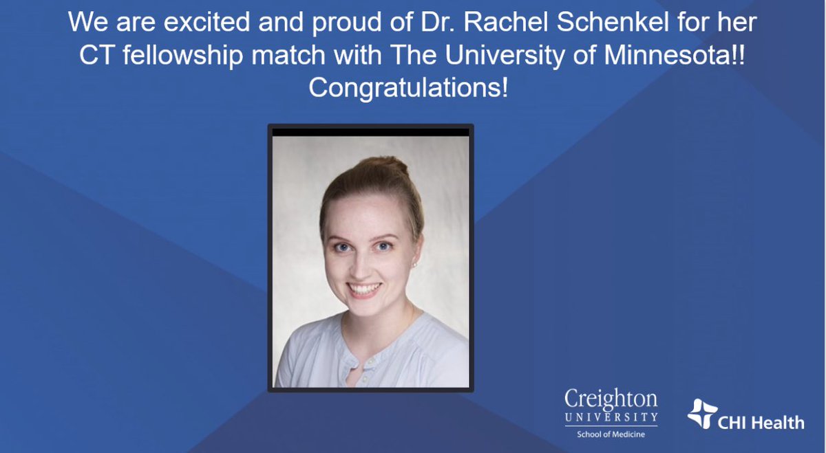 Waddah Al-Refaie (@wbalrefaie) on Twitter photo Super proud of our own <a href="/SchenkelRachel/">Rachel Schenkel</a> <a href="/CreightonSurg/">Creighton General Surgery Residency</a> <a href="/Creighton/">Creighton University</a> <a href="/CreightonSOM/">CreightonSOM</a> <a href="/CHIhealth/">CHI Health</a> on a great match <a href="/UMNSurgery/">UMN Surgery</a> <a href="/UMNews/">University of Minnesota</a>. Congratulations!! Super proud of our own <a href="/SchenkelRachel/">Rachel Schenkel</a> <a href="/CreightonSurg/">Creighton General Surgery Residency</a> <a href="/Creighton/">Creighton University</a> <a href="/CreightonSOM/">CreightonSOM</a> <a href="/CHIhealth/">CHI Health</a> on a great match <a href="/UMNSurgery/">UMN Surgery</a> <a href="/UMNews/">University of Minnesota</a>. Congratulations!!