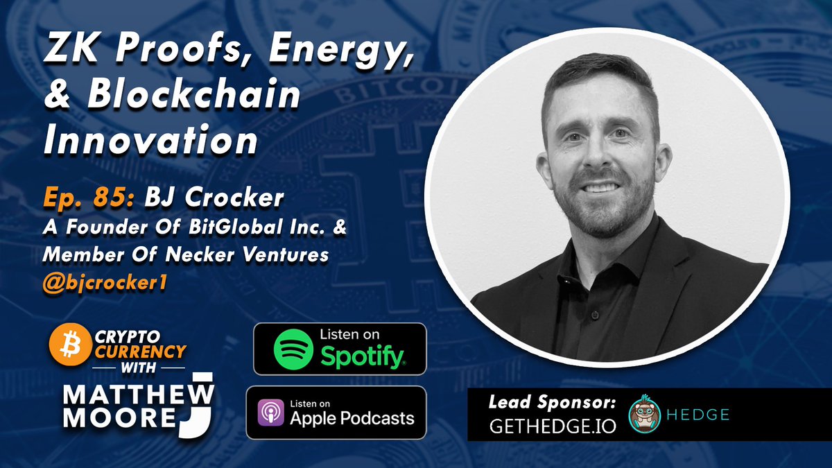 🚨This Friday we talk ZK Proofs, sustainable energy, &amp; #blockchain innovation w/ <a href="/bjcrocker1/">BJ Crocker</a>! How will #Bitcoin mining change things?  Only on 🇺🇸’s syndicated #btc focused #radio show! Show sponsored by <a href="/gethedgecrypto/">GetHedge</a> &amp; <a href="/MarketSooner/">Sooner Marketing</a>🔥Episode coming Friday May 5th.