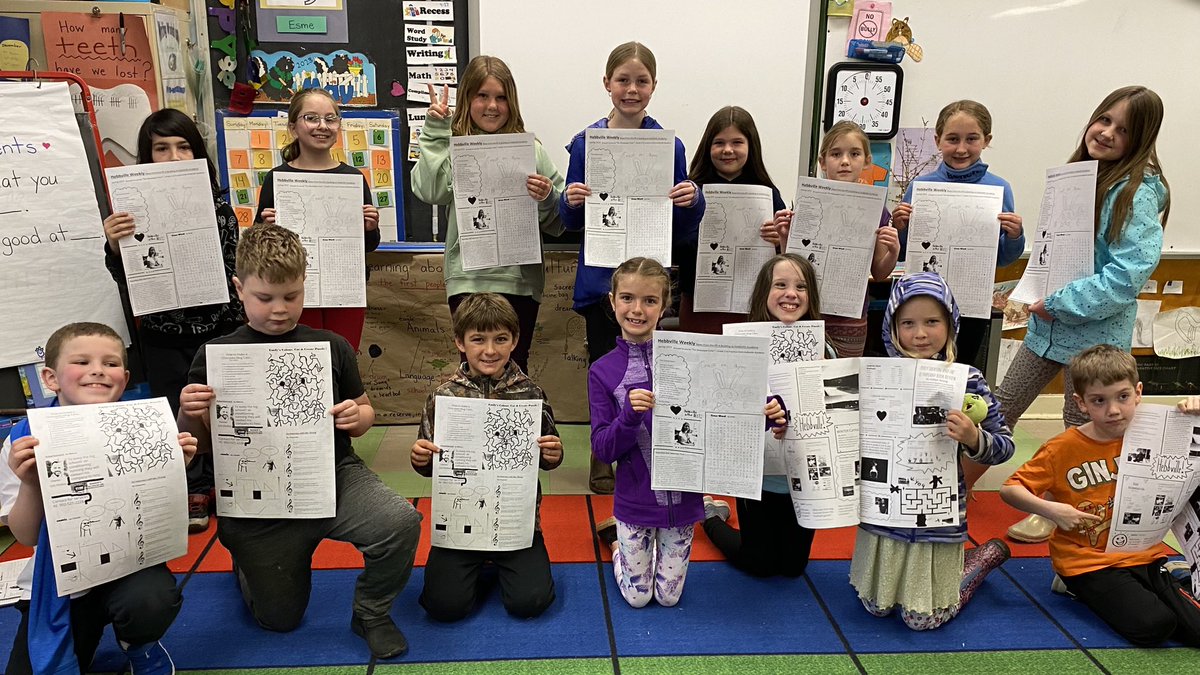 The Grade 1 - 4 “News Crew” <a href="/HebbPatriots/">Hebbville Academy</a> was excited to receive copies of their newspaper fresh off the press today! A great celebration of all of their hard work throughout this writing process. Congratulations 👍😊 @SSRCE_NS