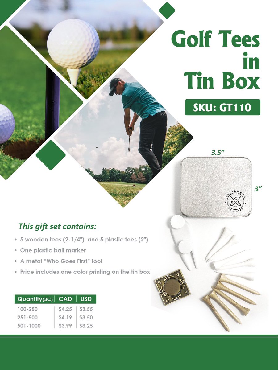 Get you, your team and your clients ready for #golf season! Check out these great Golf Tees in a Tin Box!

Contact me today for your quote - timothy@idapparel.com or 780-655-5603. 

#yeg #yeggolf #edmonton #yegspring #yegsummer