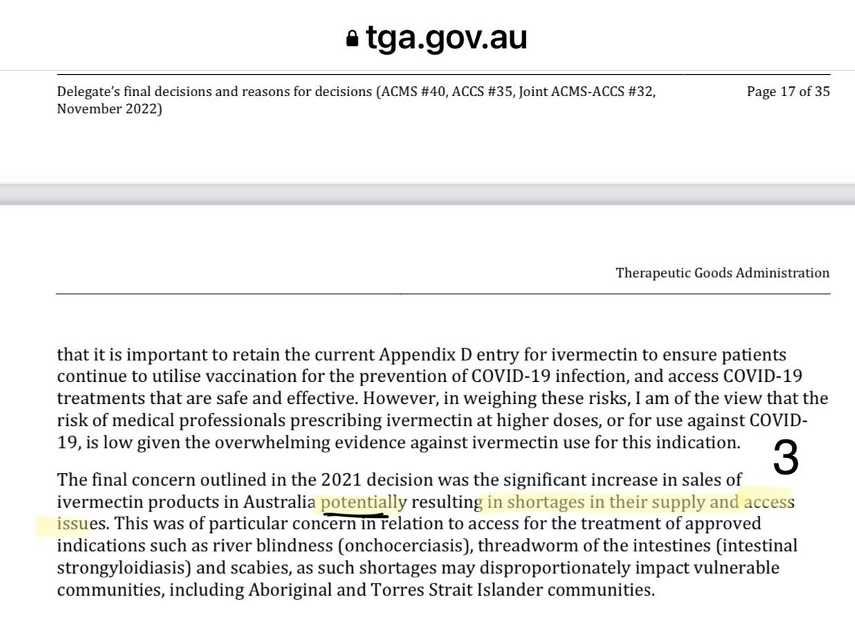 Wow. Australia now allows doctors to freely prescribe Invermectin. Why was it banned then? 1. Couldn’t trust doctors judgment. Now we can. 2. People would have taken it instead of getting jabbed. (coercion?) 3. Would have created *potential* shortages. tga.gov.au/sites/default/…