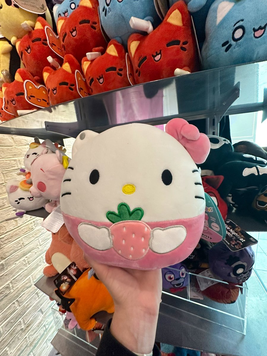 aminal_cwossin's tweet photo. strawberry hello kitty squishmallow spotted in the wild 🍓 https://t.co/oY83lnU7J6