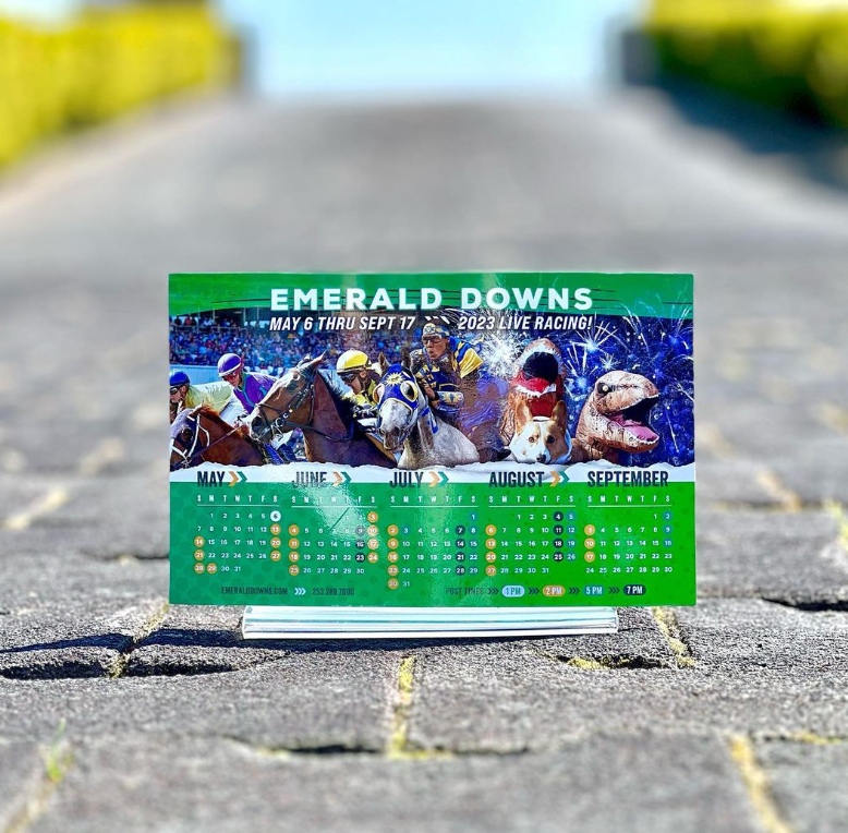 EmeraldDowns's tweet photo. Spend your Saturday at the racetrack as its our 28th Opening Day and we'll be showing the 149th running of the Kentucky Derby on the Big Screen.
We will be giving away Magnetic Calendars.
First post 1 PM.
#therushreturns #exlporeauburn https://t.co/P7QPi79Fs2