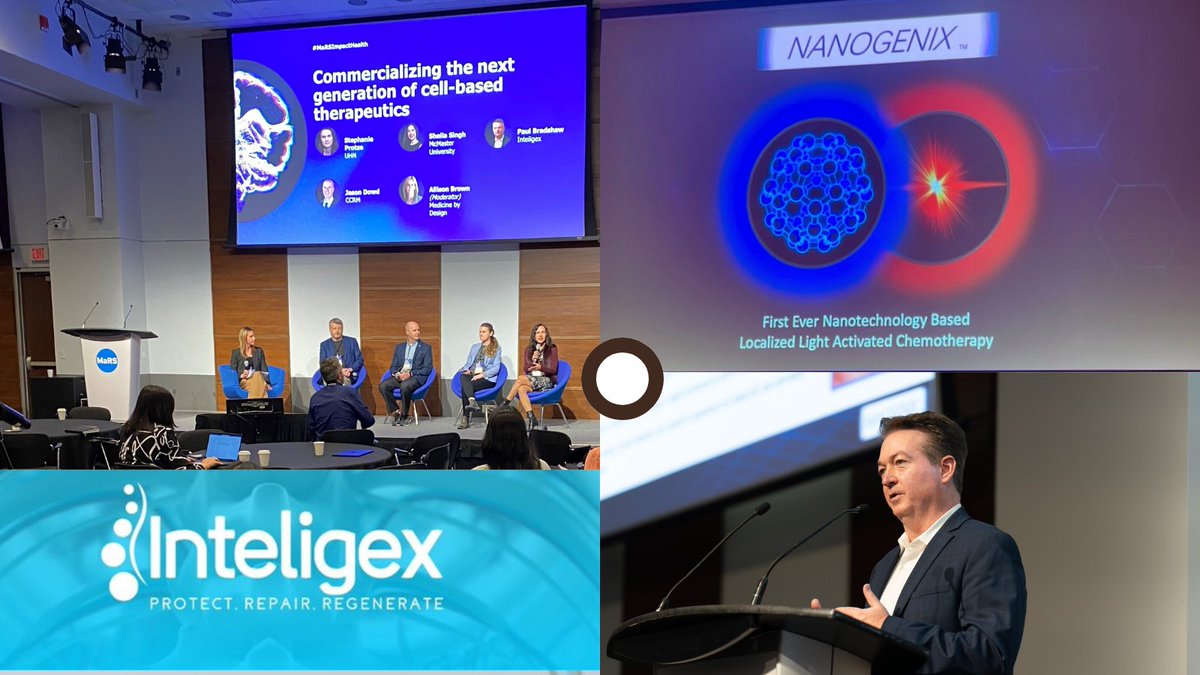 Commercialization@UHN (@tdcuhn1) on Twitter photo Today's #MaRSHealthImpact2023 featured two <a href="/UHN/">University Health Network</a> companies: recently launched company Inteligex, developing novel #celltherapies for CNS/SCI disorders & Nanogenix, commercializing #nanomedicine based novel therapies for cancer. #CommercializationLivesHere Today's #MaRSHealthImpact2023 featured two <a href="/UHN/">University Health Network</a> companies: recently launched company Inteligex, developing novel #celltherapies for CNS/SCI disorders & Nanogenix, commercializing #nanomedicine based novel therapies for cancer. #CommercializationLivesHere