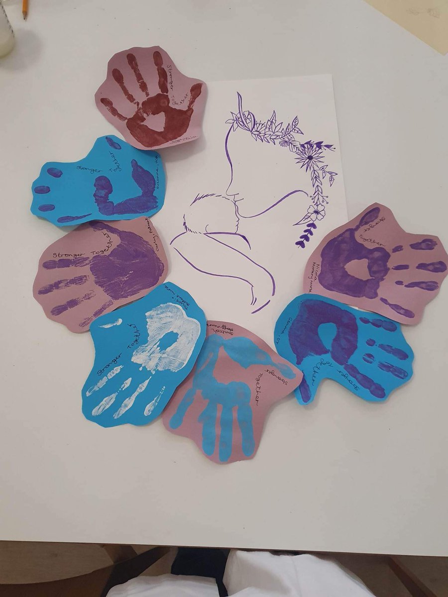 On #MaternalMentalHealthDay, and in support of #MaternalMentalHealthAwarenessWeek celebrated #StrongerTogether with some artwork created by staff snd patients. 🥰 @AdbyGemma @Pip1RMN @MHSSD_NottsHC @NottsHealthcare