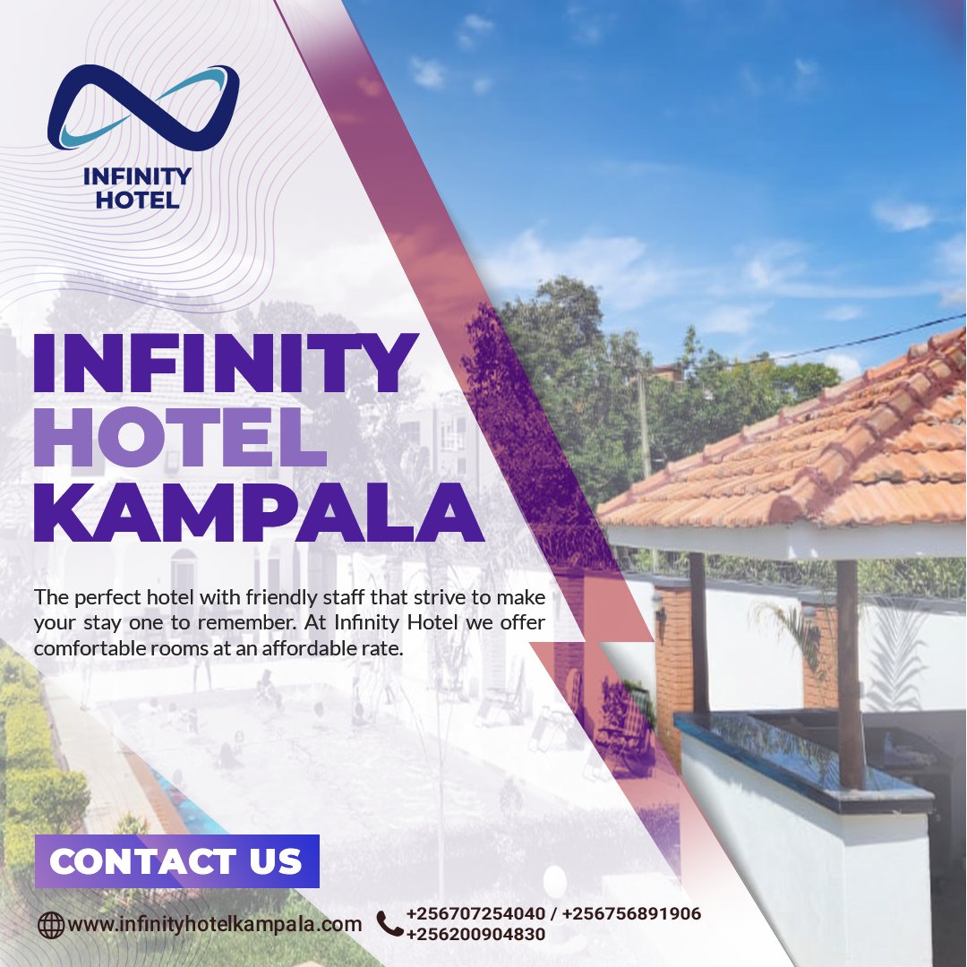 infinityhotelk's tweet photo. The perfect hotel with friendly staff that strives to make your stay one to remember. At Infinity Hotel we offer comfortable rooms at an affordable rate.
For Booking: +256200904830 / +256707254040 / +256756891906
.
.
.
.
#kampala #Uganda #infinityhotel #hotelroom #hotel #welcome https://t.co/VpeIdaOPZ2