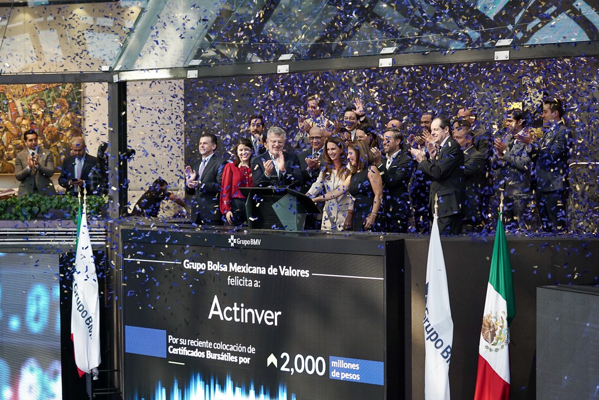 .<a href="/Actinver/">Actinver</a> es un grupo mexicano el cual desarrolla estrategias de inversión con soluciones personales y empresariales con el fin de a alcanzar las metas financieras de sus clientes.
¡Felicidades por su colocación! #TimbrazoEnBolsa