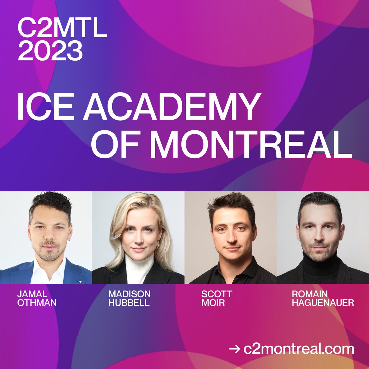 Shift the lens, and your competition can become a collaborator. Welcoming @montreal_ice to #C2MTL23, as @ScottMoir, @MadiHubbell and @RomHaguenauer join @jamalazizo for the panel 'Thriving with competitors.' Buy your pass: c2montreal.com