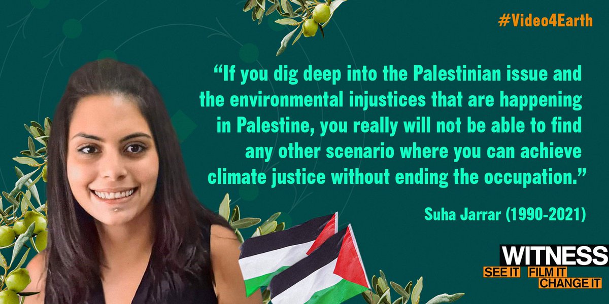 We remember #SuhaJarrar (1990–2021), who actively fought for the #Palestinian peoples’ right to access water under #IsraeliOccupation 🌊🌊

Suha worked at @alhaq_org, a WITNESS partner, on achieving #Environmental & #GenderJustice for her people ✊🏿

#WaterProtectors #EarthJustice