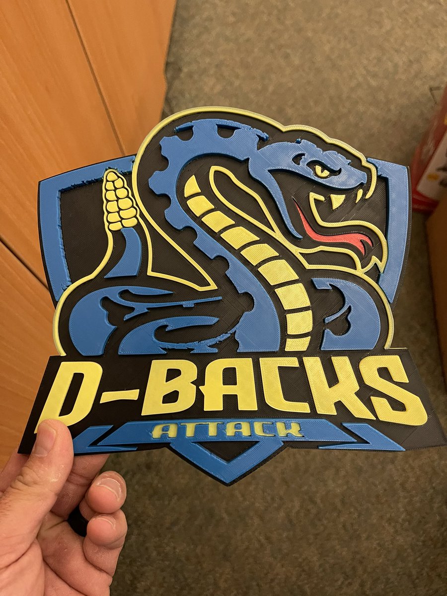 EternalNewsNow's tweet photo. Multicolor print from @BambulabGlobal P1P 3D printer.  This is going to change our 3D printing class.  Was able to print this for our esports class.
#3dmodeling #3DPrinting #BambuLab #DesertRidgeAcademy #DSEF #edtech #Makerclassroom https://t.co/wbYvUpL1z2
