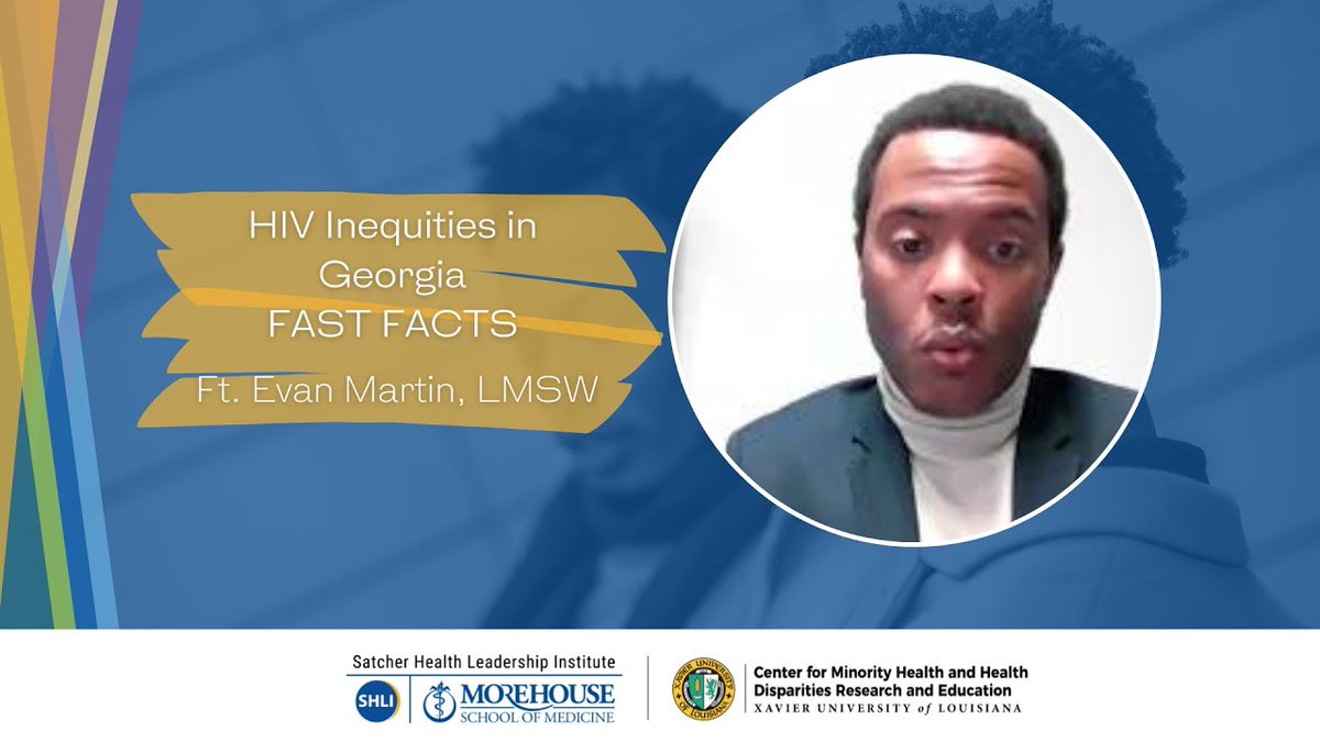 WATCH &amp; SHARE: Our #EndtheEpidemic fast fact of the day presented by Evan Martin, LMSW. Mr. Martin serves as Program Manager for the End the Epidemic project. Learn how SHLI and XULA Health Disparities Research Center are working to End the HIV Epidemic: youtu.be/zuFjk-KIPII