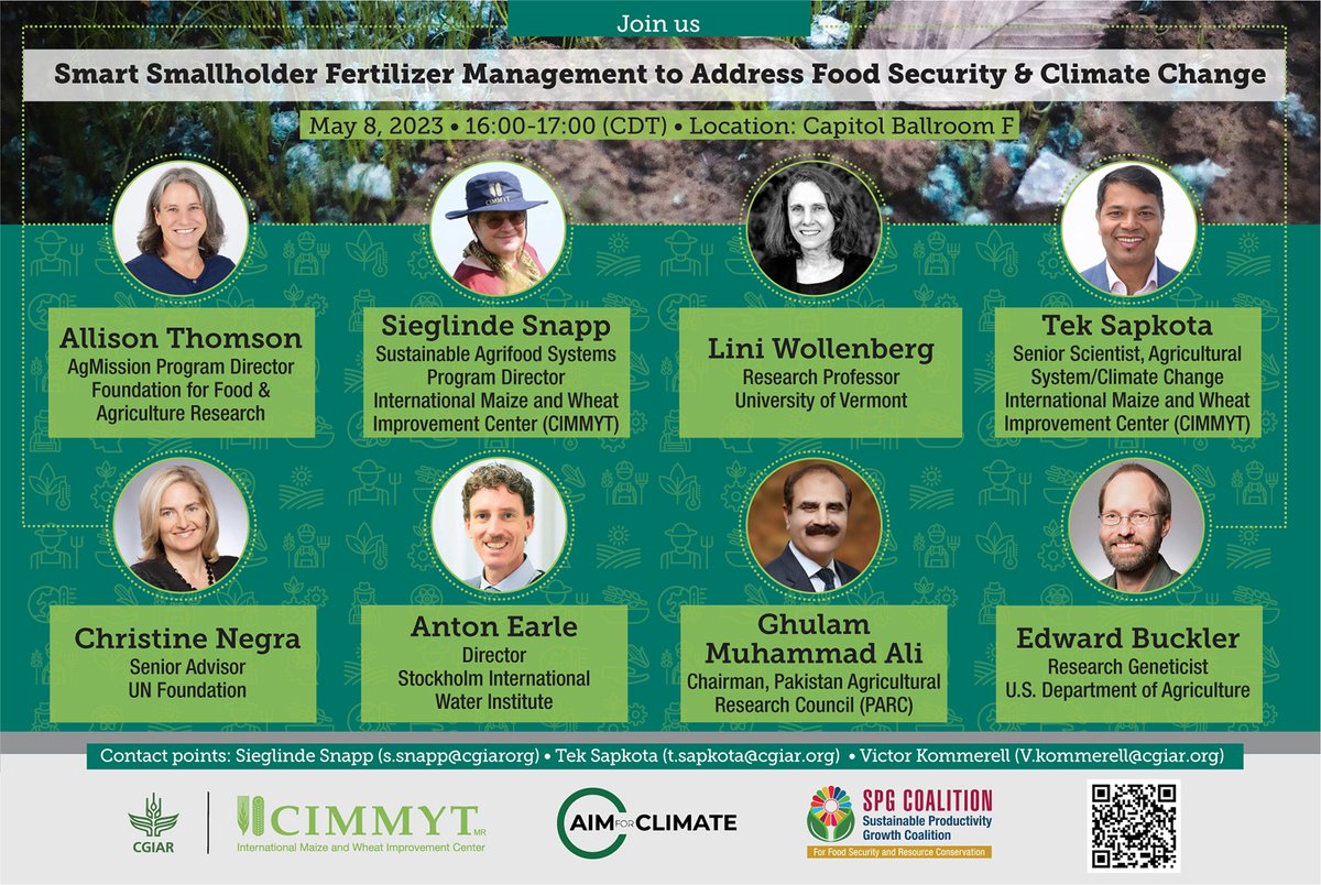 Join us for a session on #nutrientmanagement, crucial for achieving  #foodsecurity & tackling #climatechange at the @AIMforClimate summit in DC on May 8, 2023. Don't miss insights from experts @Sieg_SAS ,  @bramaccimmyt, @CIMMYT