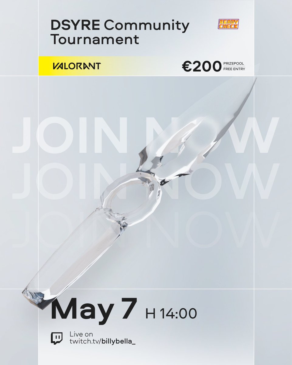 📣Hey #VALORANT Players, here's the tournament you've all been waiting for🔥

Registrations for the Agent's Brawl are now open!

Gather your squad, join the DSYRE Discord, and register now 👇
discord.gg/Yj6We4fTcs