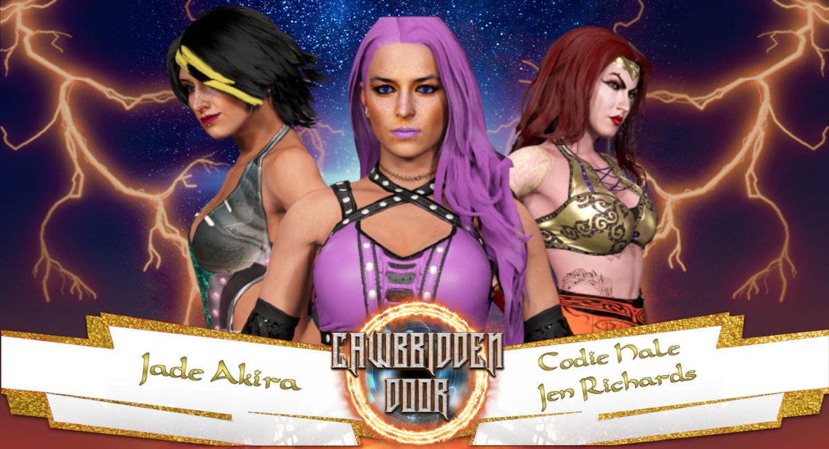 RevXProWrestlin's tweet photo. #RXPWCAWBBIDDENDOORII
Jacob Surber Vs Black Heron Vs Bullet Adams
Codie Hale Vs Jade Akira Vs Jen Richards
D.I.V.A.S Vs R.I.S.3 Vs Valkyries Of Gravity
Sean Nova Vs Nick Kiken Vs Johnny Sabin
#RXPW #RXPWCAWBBIDDENDOOR #XPWN #MPW #FAM #TheMovement #ForeverAMovement https://t.co/8kXCdGTxQI