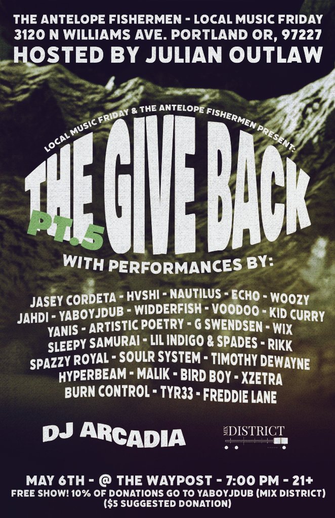FreshhaVelli's tweet photo. #TheGiveBack Part 5 here in Rose City this Saturday May 6th @ The Waypost! Come enjoy some great local muzak, NO CHARGE! @ItsDubdynamite @lilfidget @SOULrGanG  The Entire SOULrGanG will be in the building. LE' gO! https://t.co/hunJlvxujR