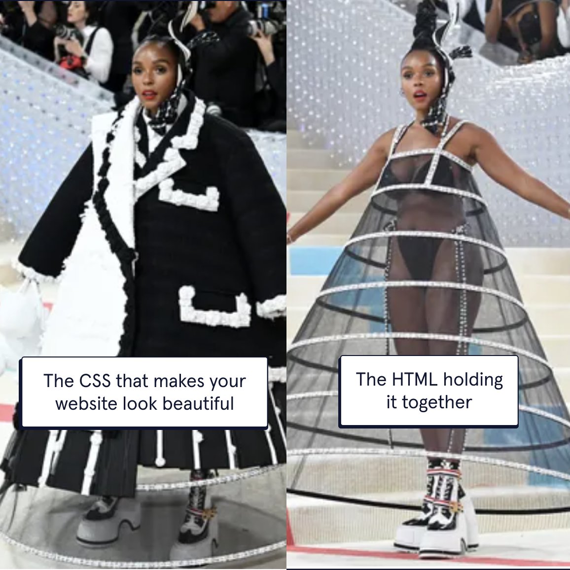 Codecademy's tweet image. If the Met Gala’s theme was “Software Development,” what would your outfit be?