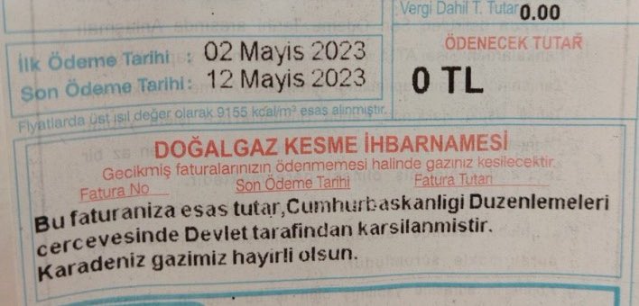 Ücretsiz doğalgaz faturaları böyle geliyor.