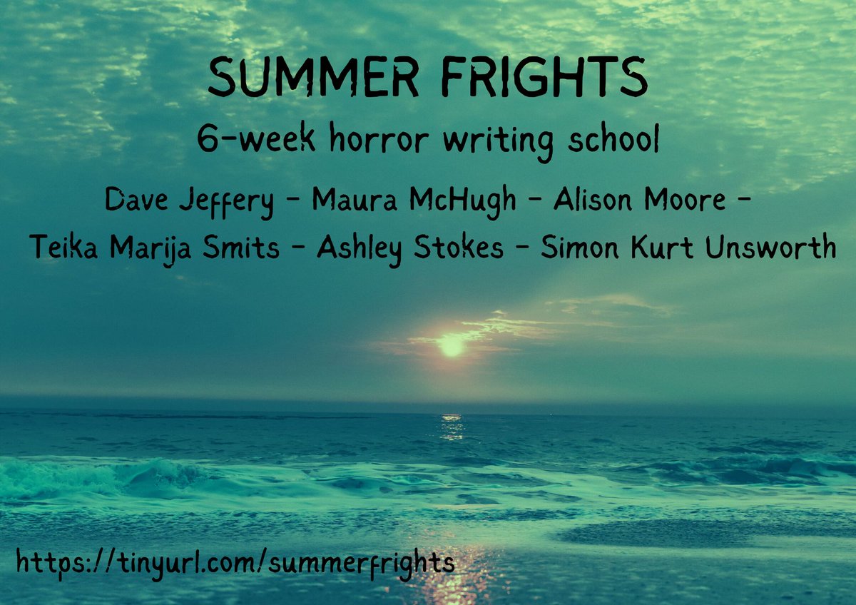 Looking forward to six weeks of exciting horror fiction activity with SUMMER FRIGHTS - we're kicking off in June with a range of guest workshops, feedback sessions and more! eventbrite.co.uk/e/summer-frigh… @GNutsofHorror @HorrorSociety @hwa_uk @BritFantasySoc @HOWL_Society