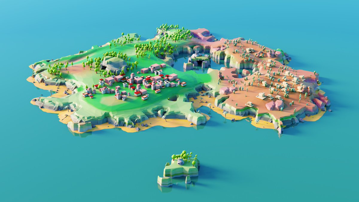AxieRun's tweet photo. Welcome to the breathtaking island where our #Beta version will come to life!🌴

With a bustling city, a lush forest, and a sunbaked desert, this is just the beginning of what's in store. 🌵🌳🌆

Hit that like button if you're excited to explore our magical world! ❤️🌎 #AxieRun https://t.co/7lOPSiz1KN