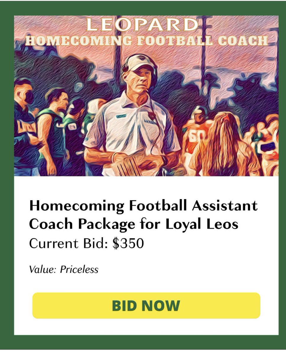 Do you want to coach in a college football game? Here’s an opportunity to do so at our 2023 Homecoming Game! event.auctria.com/17f02bb1-d4b0-…