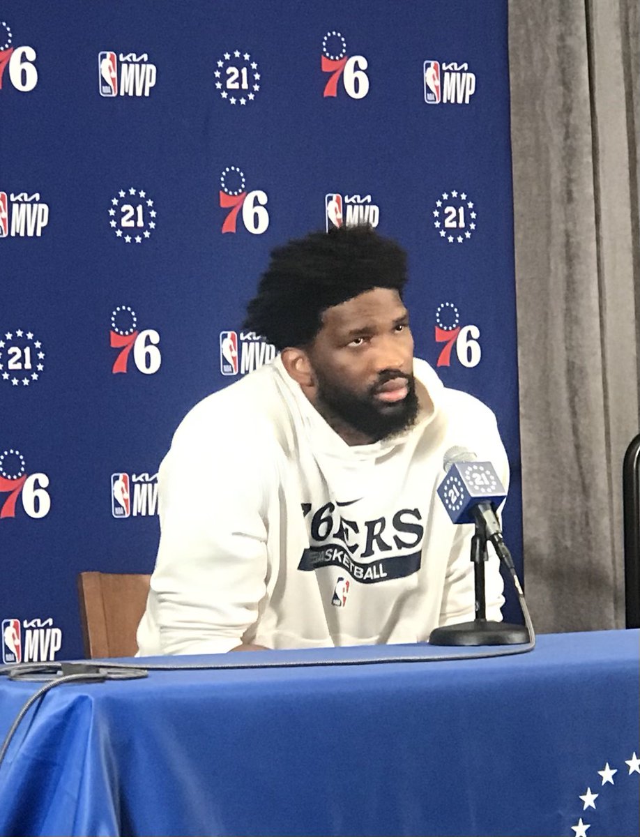 Tom McGinnis (@mcginnisthomas) on Twitter photo .<a href="/sixers/">Philadelphia 76ers</a> MVP <a href="/JoelEmbiid/">Joel Embiid</a> talked about his dream to be in this position, saying, “Don’t think improbable is impossible,” in his press conference today. Also, he feels like <a href="/JHarden13/">James Harden</a> made it his goal to help Joel get MVP. .<a href="/sixers/">Philadelphia 76ers</a> MVP <a href="/JoelEmbiid/">Joel Embiid</a> talked about his dream to be in this position, saying, “Don’t think improbable is impossible,” in his press conference today. Also, he feels like <a href="/JHarden13/">James Harden</a> made it his goal to help Joel get MVP.