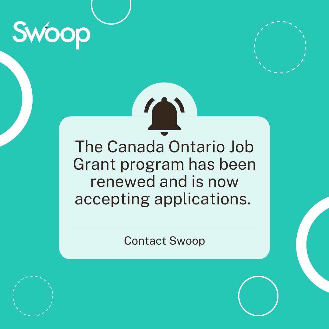 Great news for businesses in Ontario! The Canada Ontario Job Grant program has been renewed and is now accepting applications. Book a call with our funding experts 👉 bit.ly/417cfgB

#OntarioBusiness #COJG #TrainingGrants