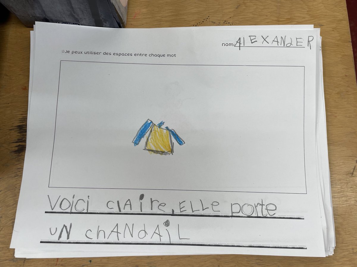 L’ANL est essentielle à une langue seconde. La classe de maternelle apprend à l’oral, se pose des questions, lisent au tableau avec leurs images (ils adorent cela!!) et la c’est l’écriture.❤️ Boucler la boucle! Oral ➡️Lecture➡️ Écriture ➡️ Oral et on continue! @HRCE_FSL
