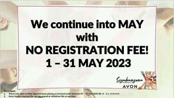 Avonplugnikkie's tweet photo. This May Avon has done it again and has given us an opportunity to register new representatives with zero registration fee.

Like what you see??? Then contact me on +263778501390.

#zimbabwean #zimcelebs #avonsouthafrica https://t.co/S6B1Dzm9bi