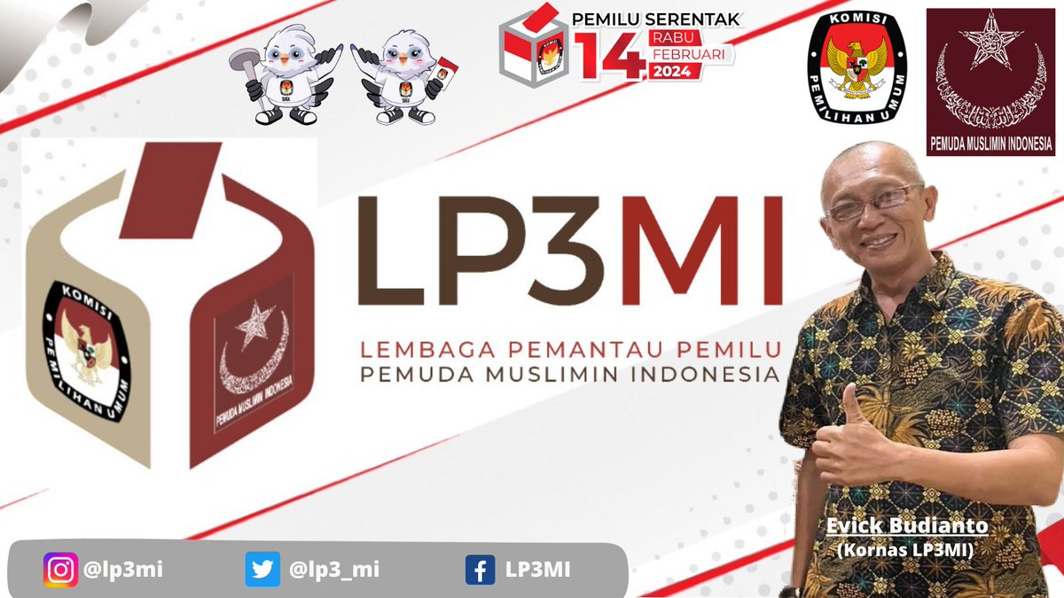 Saat ini sdh memasuki tahapan Pencalonan anggota DPR,DPRD Provinsi, DPRD Kab/kota loh.. Ayo bersama Lembaga Pemantau Pemilu Pemuda Muslimin Indonesia (LP3MI) kita Pantau Ketat &amp; Awasi Prosesnya Tahapan Demi Tahapan.!

#lp3mi 
#Pemudamusliminindonesia 
#ayopantauketatbersamalp3mi