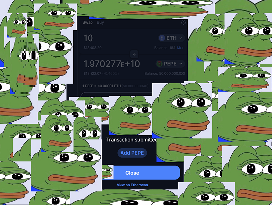 Good morning to YOU!

Just aped another 10 ETH into $PEPE. 

PEPEPEPEPPEPEPEPEPEPEPEPEPEPEPEPE! <a href="/pepecoineth/">Pepe</a>