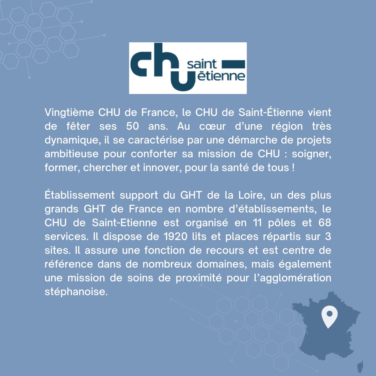Élèves DH Promotion Axel Kahn 2023-2024 (@edh_2023_2024) on Twitter photo C’est au <a href="/ChuSaintEtienne/">CHU de Saint-Étienne</a> que le Tour de France des stages #EDH fait étape aujourd’hui. Ysé Monot a pu observer pendant son stage de nombreux services de soins, aussi bien en MCO qu’en psychiatrie, ainsi que des services essentiels comme la blanchisserie ou la cuisine ⬇️ C’est au <a href="/ChuSaintEtienne/">CHU de Saint-Étienne</a> que le Tour de France des stages #EDH fait étape aujourd’hui. Ysé Monot a pu observer pendant son stage de nombreux services de soins, aussi bien en MCO qu’en psychiatrie, ainsi que des services essentiels comme la blanchisserie ou la cuisine ⬇️