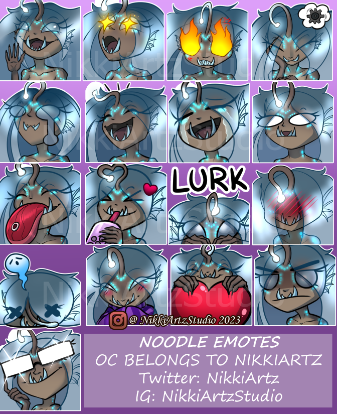 NikkiArtz's tweet photo. Bunch of emotes I created for myself c:
The character is my OC/mascot, Noodle!π
She's an anglerfish mermaid
Aiming to punch out more of these in the future!
#personalartwork #mermay #humanartist https://t.co/Hukwkxk3AR