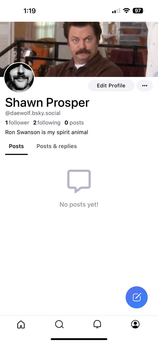 Daewolf's tweet image. So it begins. Again. Just got a BlueSky invite and set up my account before some nerd tries to scoop my name